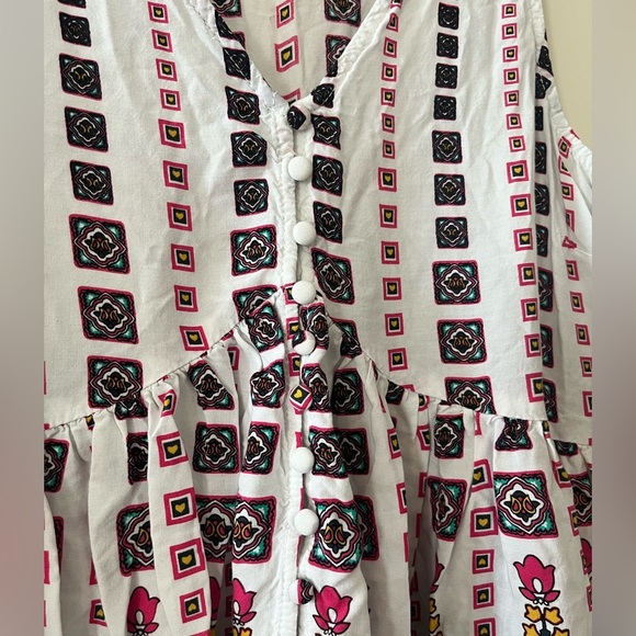 Umgee Rich White Vibrant Patterned Sundress Women’s Size Small - Picture 8 of 13